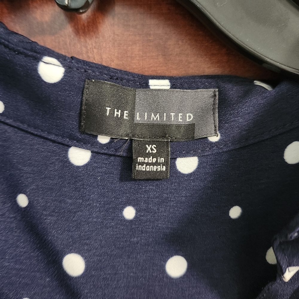 Navy Polka Dot Dress XS-S - Picture 4 of 11